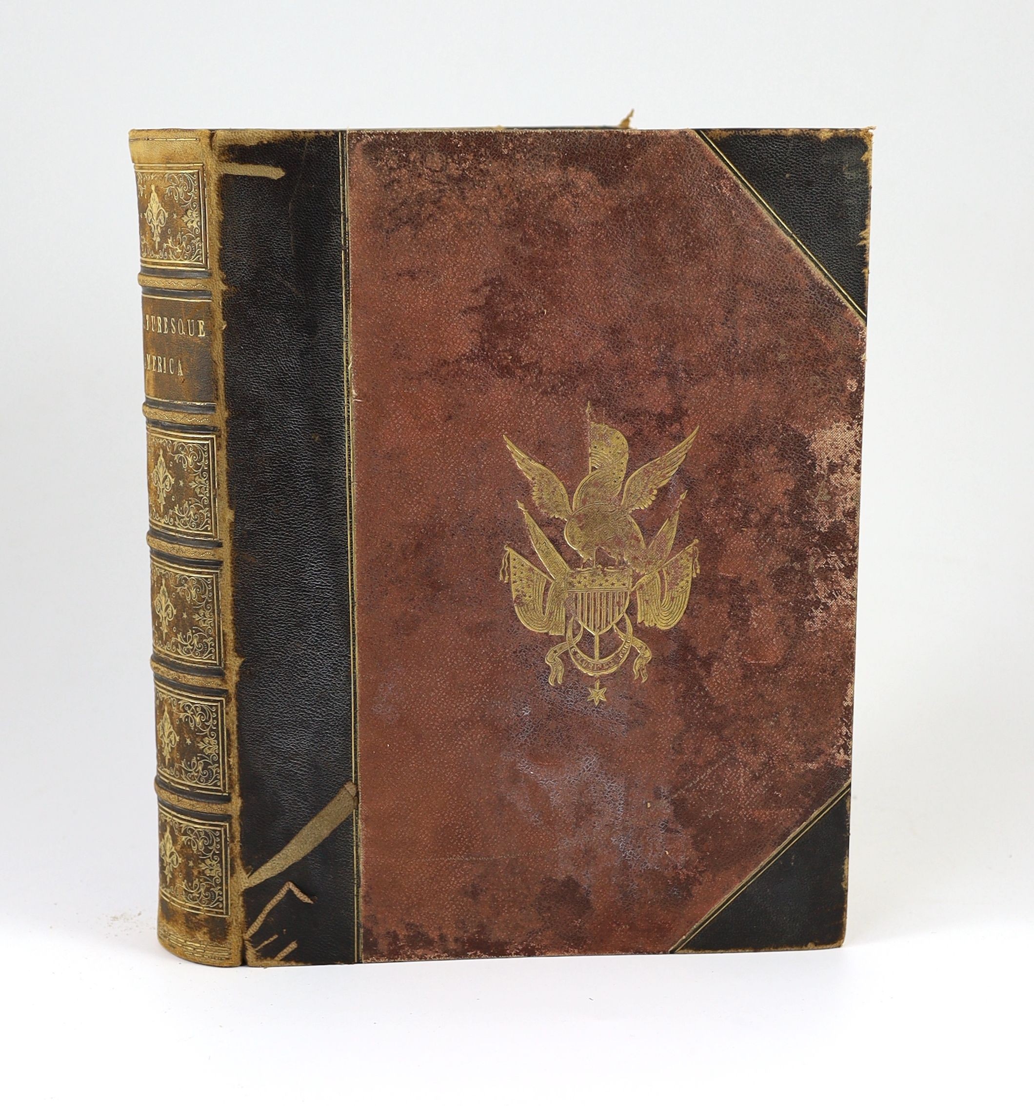 Bryant, William Cullen (editor) - Picturesque America; or, The Land we Live In, vol. 1 only (of 2) 4to, original half morocco, worn and torn, New York, [1872-74] and Select Views in London, 2 vols in 1, 4to, half morocco